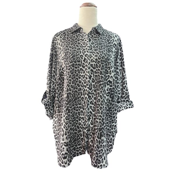 PETER MORRISSEY Leopard print long sleeve button up BLOUSE