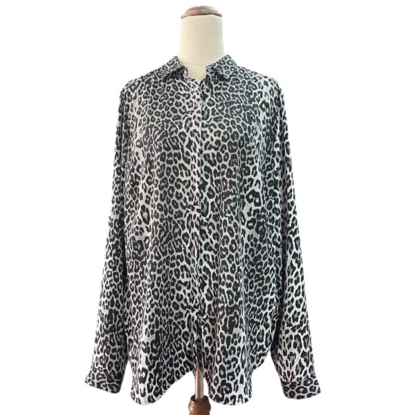 PETER MORRISSEY Leopard print long sleeve button up BLOUSE - Image 9