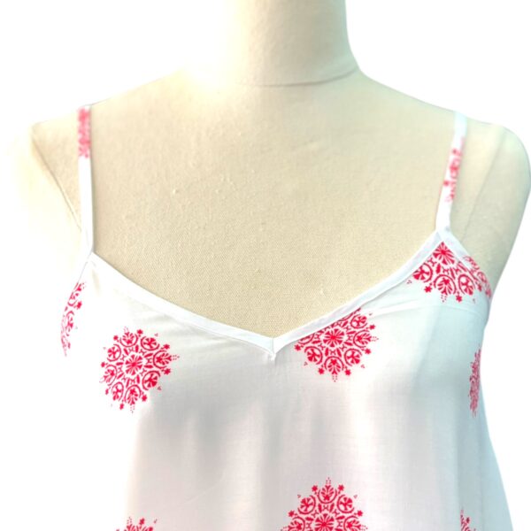BOBBY & OLIVE Shoestring Maxi Dress-RED floral print - Image 2